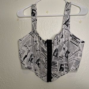 3/15$ Newspaper Corset Top Crop